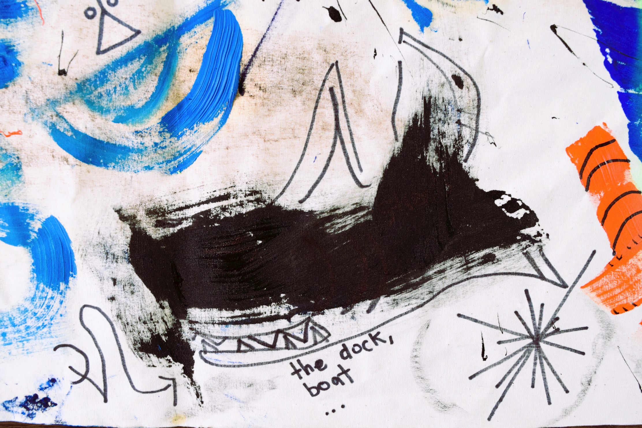 the shark, the dock, the boat