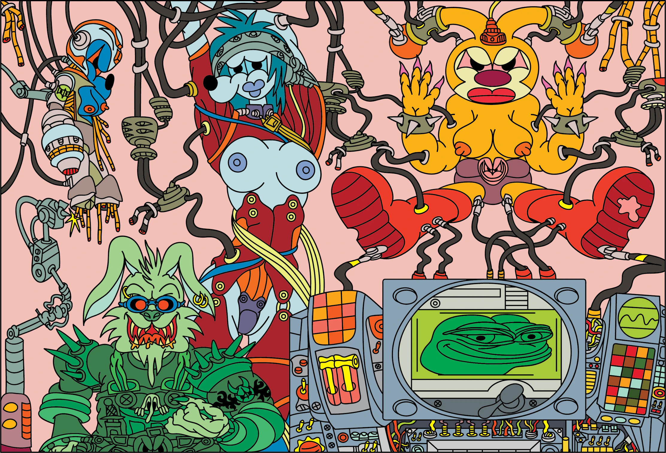 "Cyberpunk Pepe Builds Cyborgs"