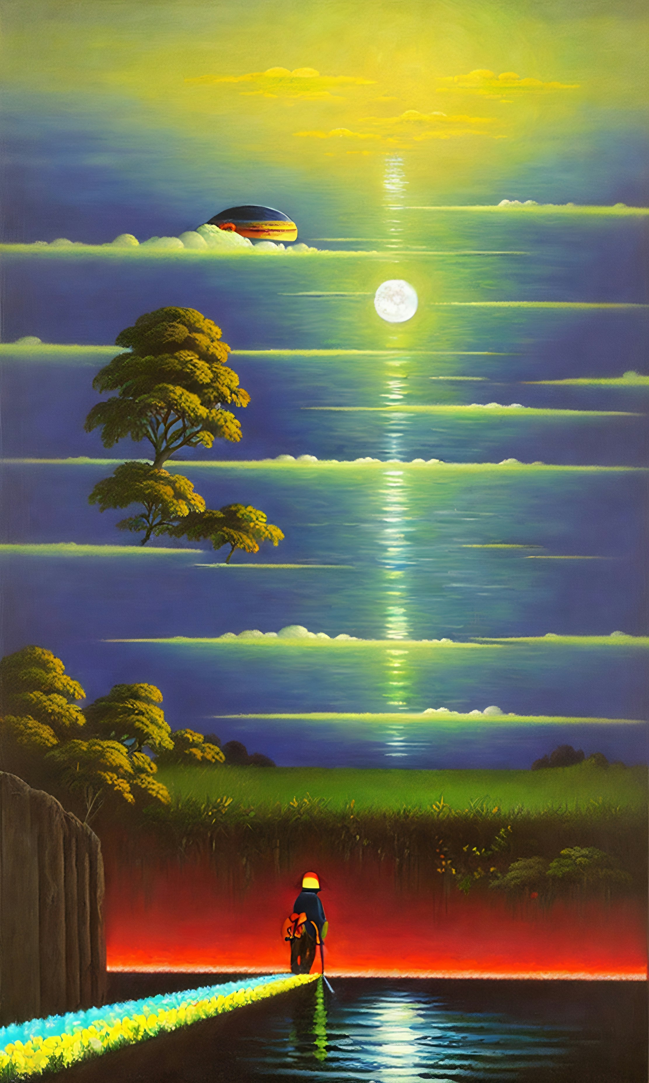 Lunar Voyage Across Stratified Realms